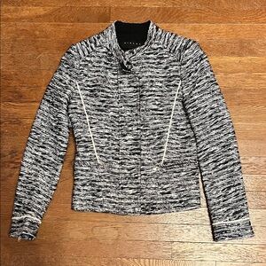 Black White and Silver Tweed  Moto Jacket
Made in Korea